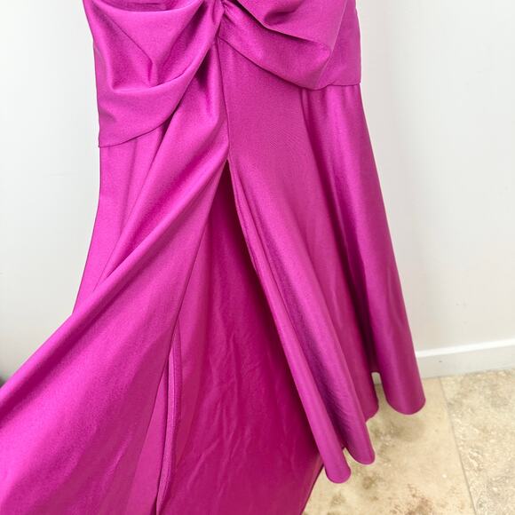 XSCAPE Rhinestone Strap Ruched Seam Sleeveless Gown Pink Formal Stretch US 2 NWT - Picture 14 of 16